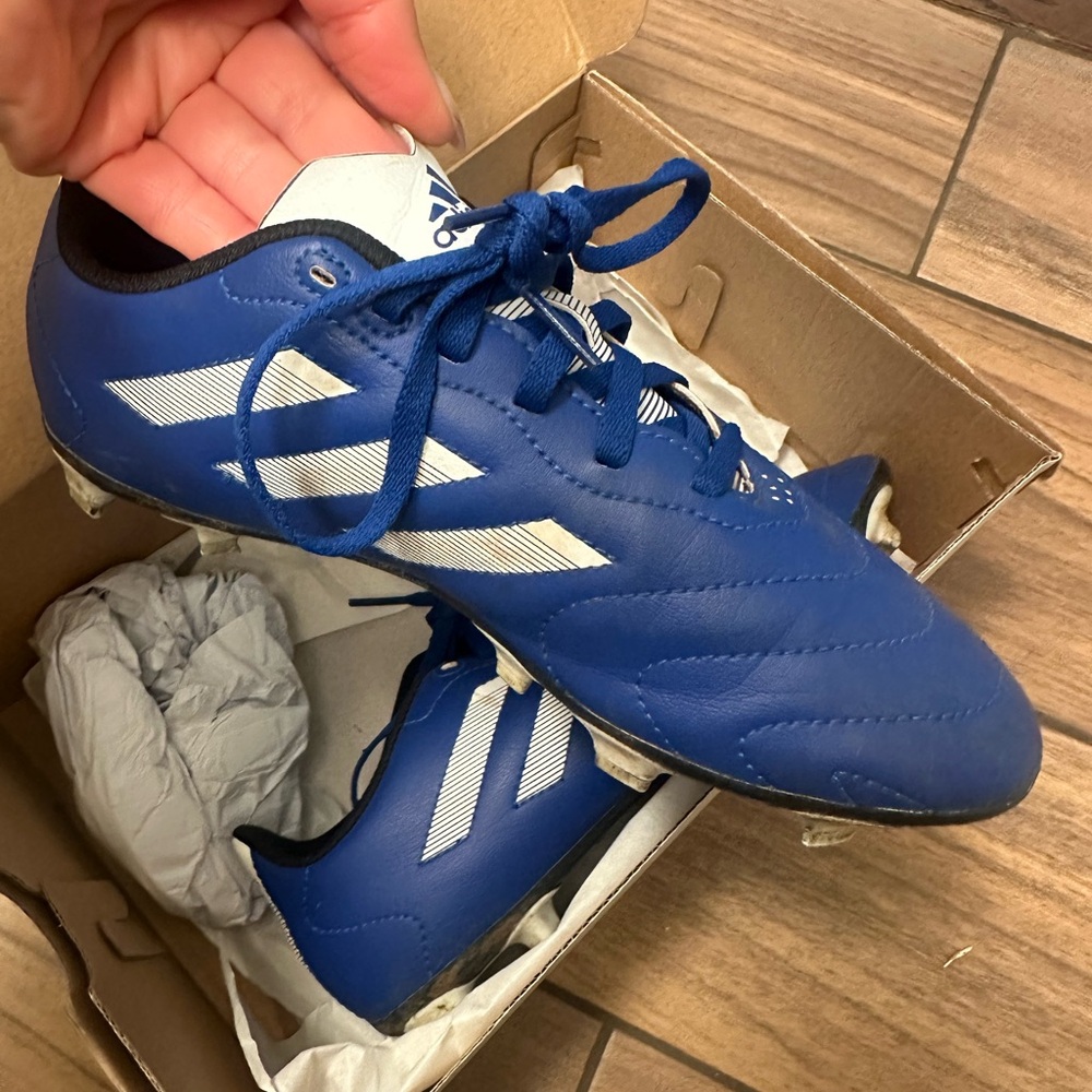 Adidas Blue Athletic youth cleats (outdoor)